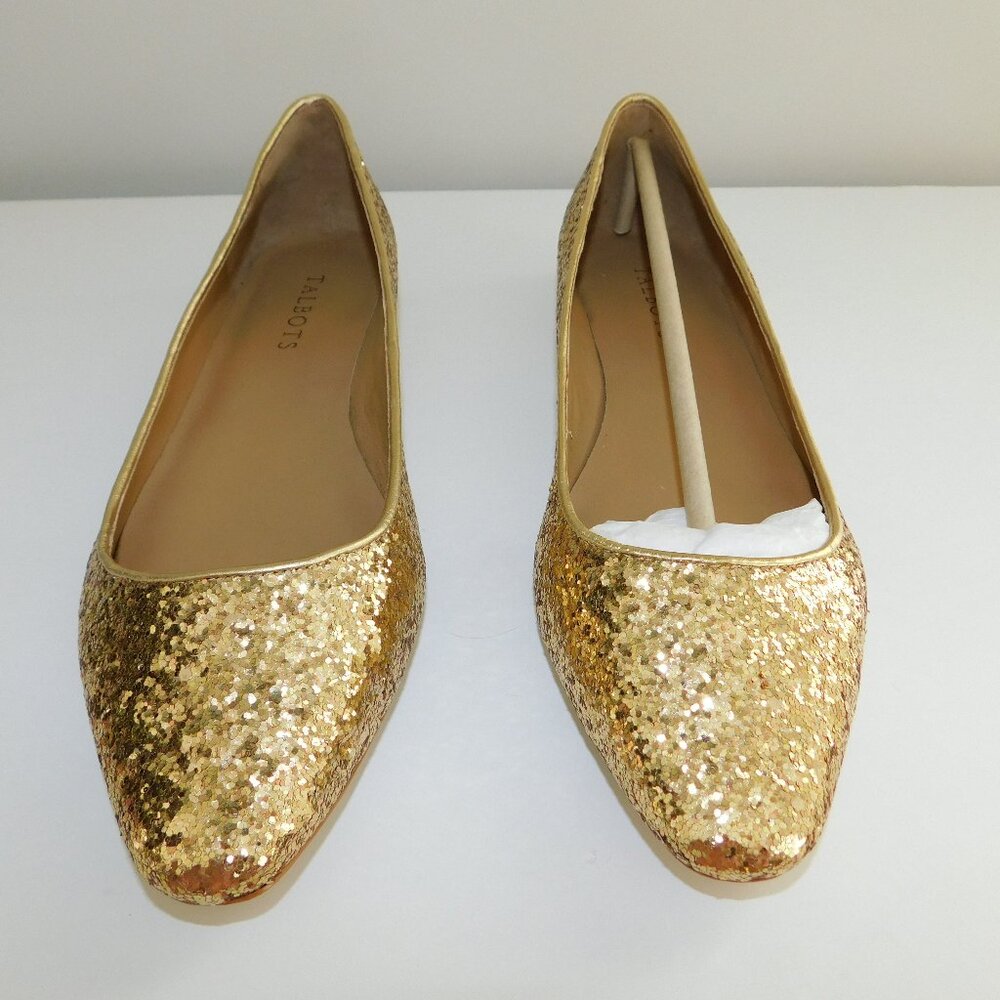 TALBOTS WOMEN'S SHOES SIZE 8.5M FLATS GOLD RUBY 8 NEW IN BOX $99